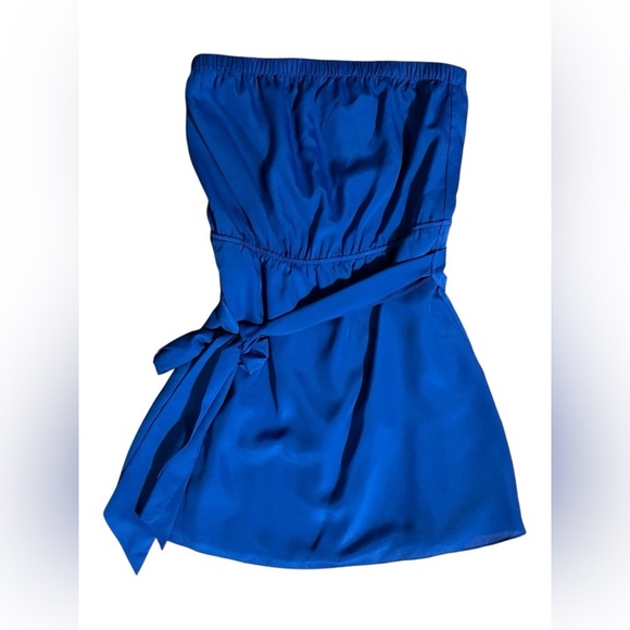 🟠Express Royal Blue Strapless Dress XS - Picture 1 of 5